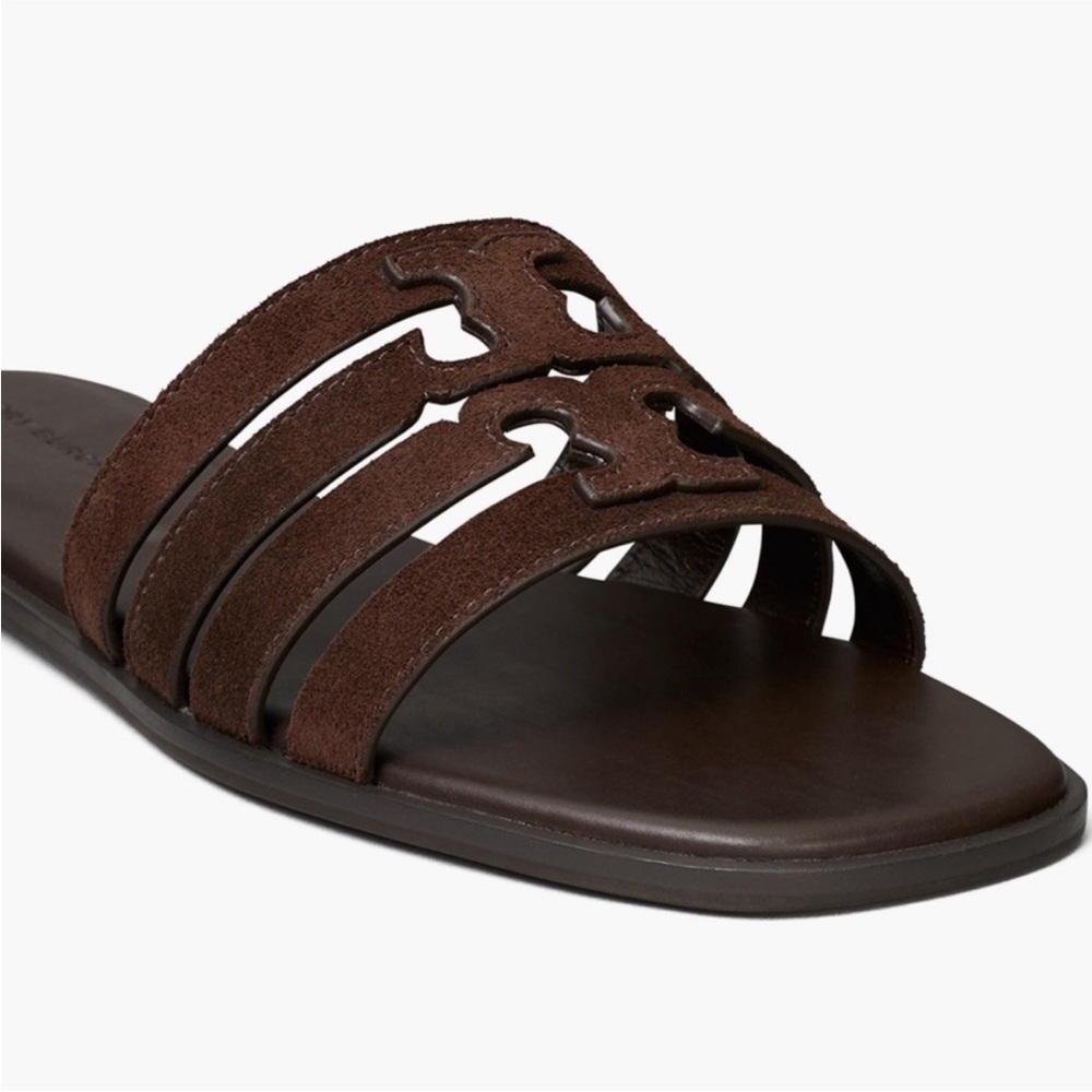 Tory Burch Ines Multistrap Dark Brown Sandals